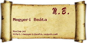 Megyeri Beáta névjegykártya