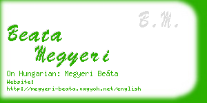 beata megyeri business card